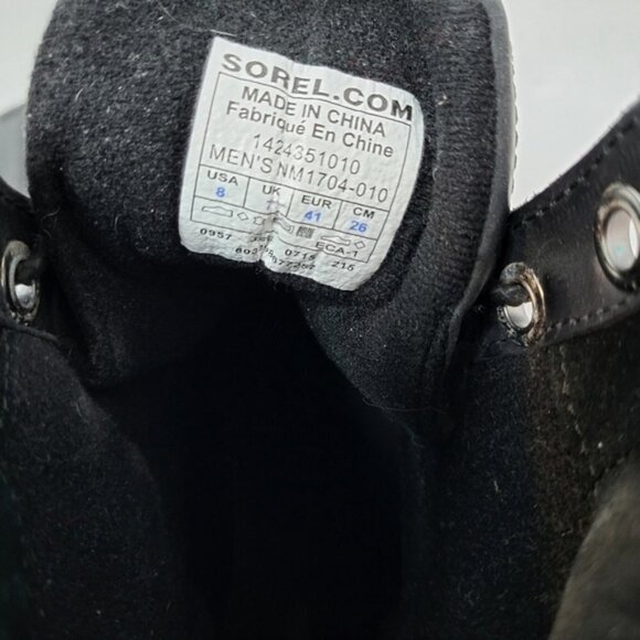 SOREL Cheyanne Lace Full Grain Black Boot Size 8 - Picture 9 of 10